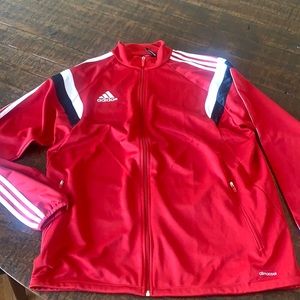 Adidas track jacket, red, size large